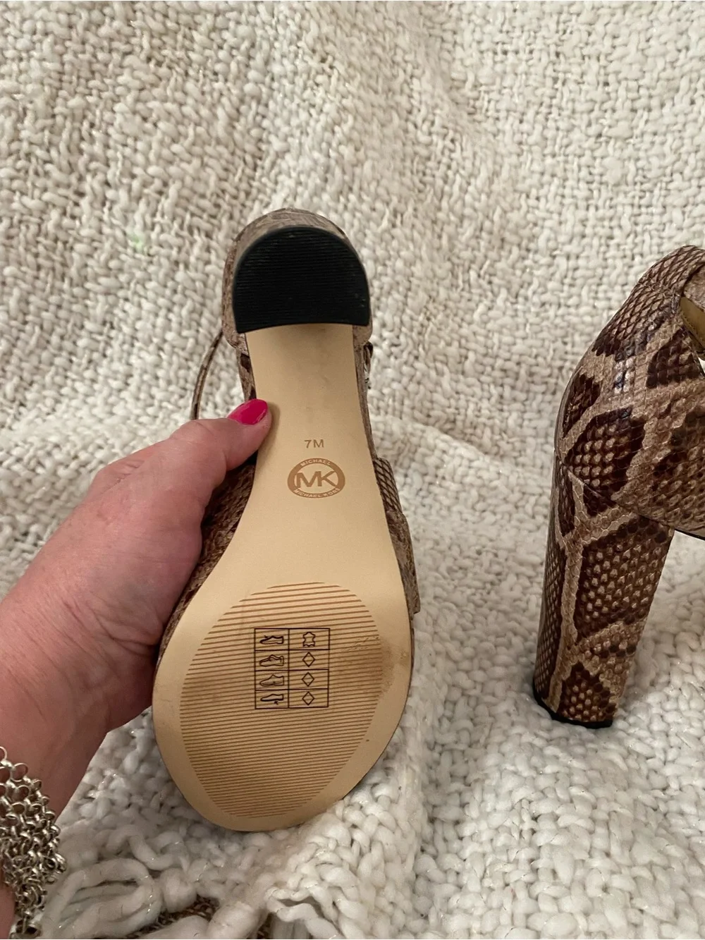 Michael Kors Brown Snake-Print Platform Heels